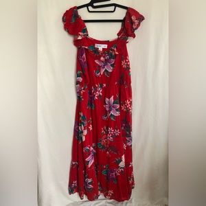 Red Hawaiian style dress